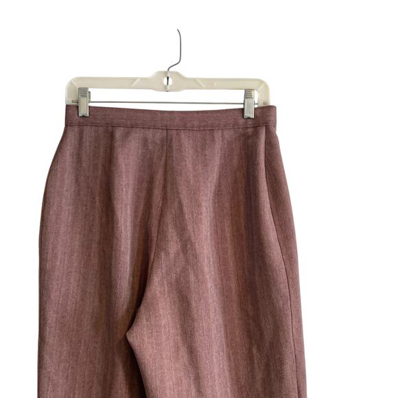 Vintage Womens Dress Pants Sz 28 Cherry Herringbone Wide Leg 1970s Pleated Masc - Picture 6 of 16